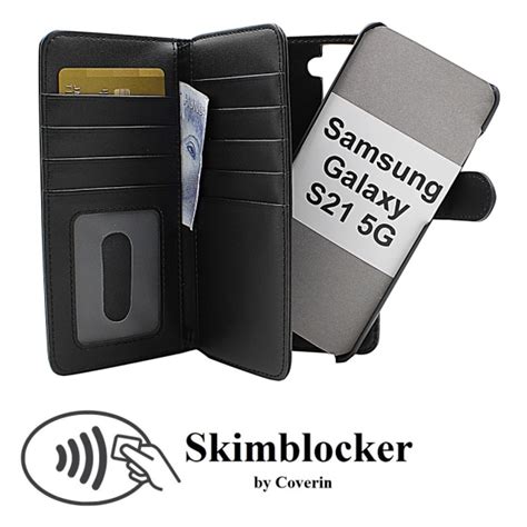 Skimblocker XL Magnet Fodral Samsung Galaxy S21 5G G991B Svart