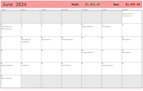 Monthly Bill Tracker Excel Template Automated Payment Calendar ...