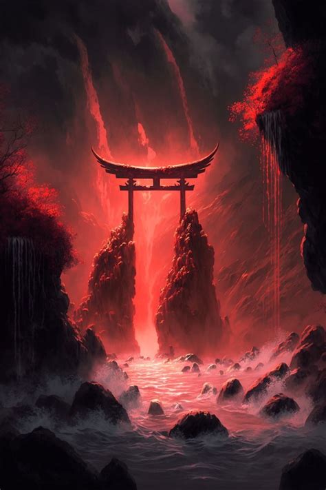 The Torii Gate of Red | Japanese background, Fantasy landscape, Torii gate