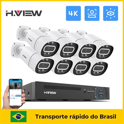 H view 8ch 5mp 8mp 4k cctv sistemas de câmeras de segurança em casa