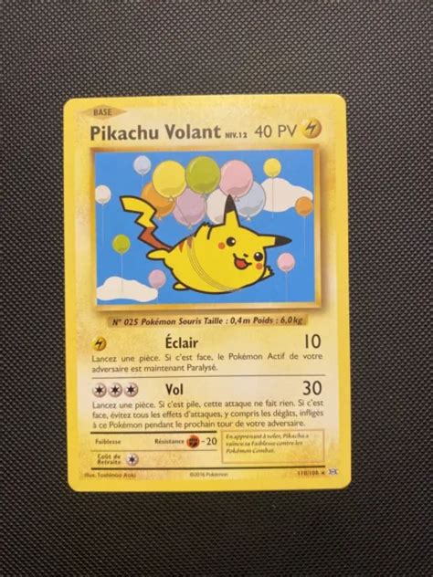 CARTE POKÉMON Pikachu Volant 110 108 Secrète XY Évolutions FR EUR 7