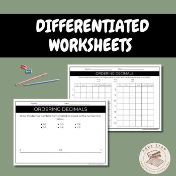 Comparing Ordering Decimals Maths Lesson Plan Activities