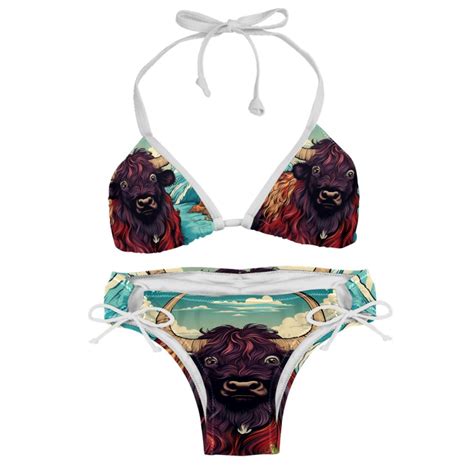 Yak Stylish Bikini Set With Detachable Sponge And Adjustable Strap Two Pack Swim Suits For
