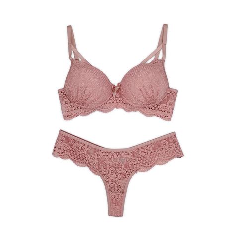 Conjunto Lingerie Renda Sutiã Strappy Tirinha Bojo Aro Calcinha Fio Dental Nicole