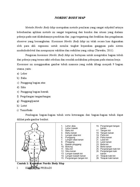 kuesioner nordic body map  skala borg