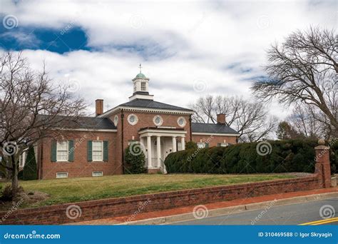 Library in Ancient American City in Virginia with Traditional ...