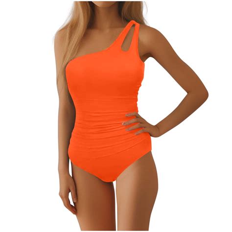 Tankini Swimsuits Spaghetti Strap One Shoulder High Waisted One Piece