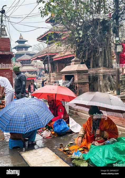 March Kathmandu Bagmati Nepal Priests Perform Religious