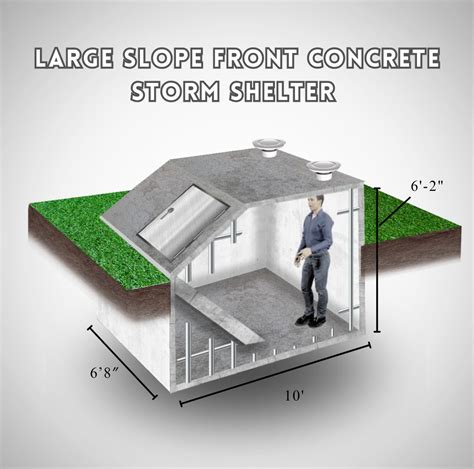 Large Slope Front Concrete Storm Shelter | Custom Storm Shelters in Texas