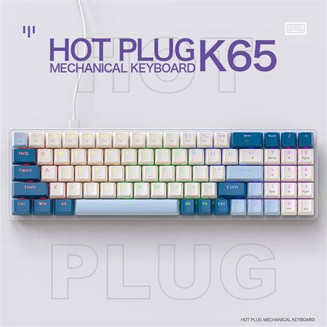K Key Wired Mechanical Keyboard Hot Swappable Red Blue Switch Rgb Light Suitable For