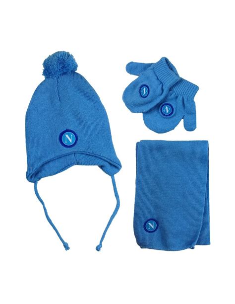 SET CAPPELLINO SCIARPA GUANTI AZZURRO SSC NAPOLI