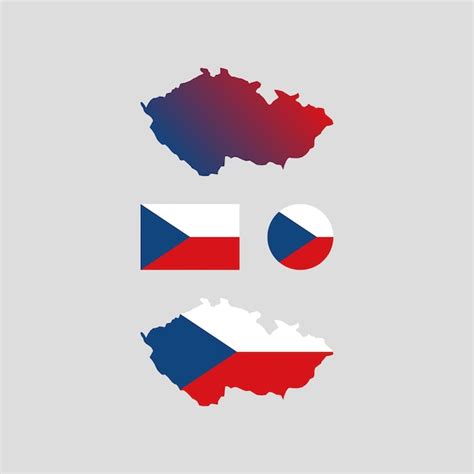 Premium Vector Czech Republic National Map And Flag Vectors Set