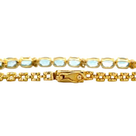 Vintage Gouden Armband Met Topaas En Diamant Krt Vintage Jewellery