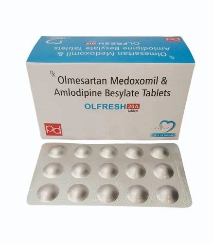 OLMESARTAN MEDOXOMIL I P 20MG AMLODIPINE BESYLATE I P 5MG At Rs