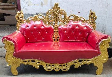 Rexin Red Wooden Wedding Sofa At Rs In Saharanpur Id