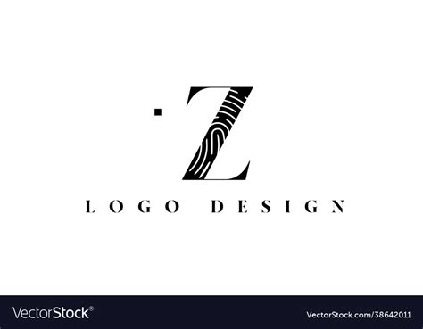 Black And White Z Alphabet Letter Icon Logo Vector Image