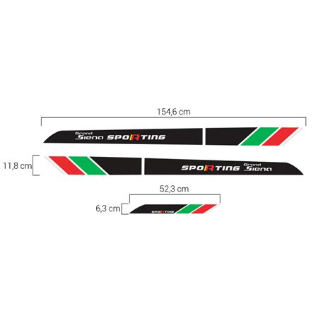 Faixa Lateral Fiat Grand Siena Itália Sporting 2012 a 2022 Sportinox