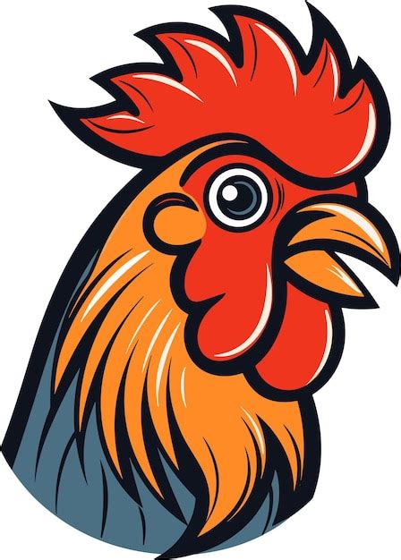 Premium Vector A Colored Rooster Vector Illustration Cock A Bright