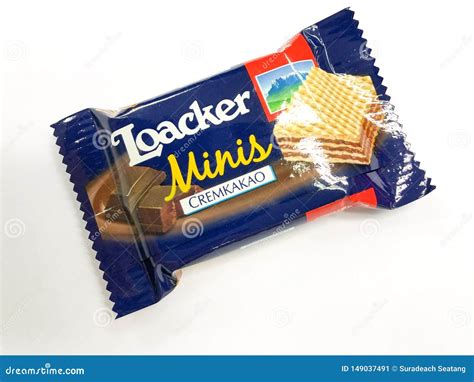 Loacker Mini Chocolate Wafer Small Size on White Background Editorial Photo - Image of nougat ...