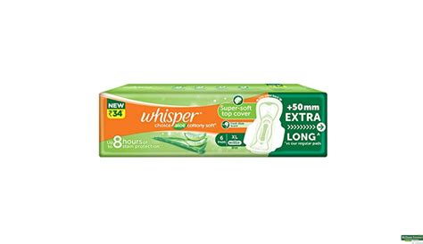 Buy Whisper Choice Aloe Vera Sanitary Pads, XL, 6 pcs Online at Best ...