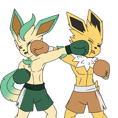 Leafeon VS Jolteon by FluffyFoxOfFate on DeviantArt