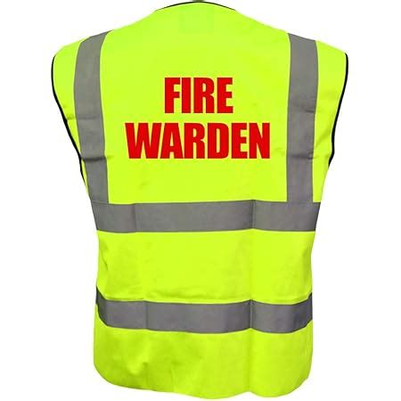 Fire Warden Vest Hi Vis High Visibility Printed Safety Viz Waistcoat