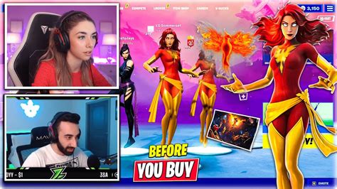 Streamers Play With Dark Phoenix Skin In Fortnite Dark Phoenix Skin Gameplay Fortnite Youtube