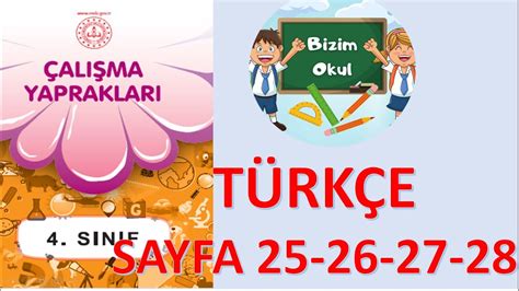 4 SINIF ÇALIŞMA YAPRAKLARI 4 Sınıf Türkçe Çalışma Yaprakları