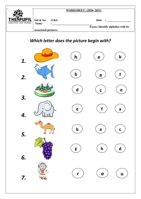 Identifying Letters And Numbers Worksheets