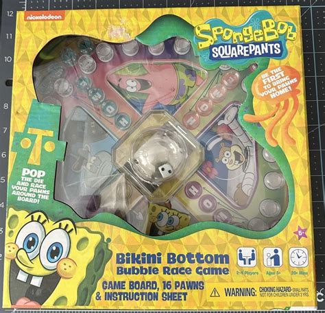 NICKELODEON SPONGEBOB BIKINI BOTTOM BUBBLE RACE Board GAME 2 4 Players 5 6 29 PicClick UK