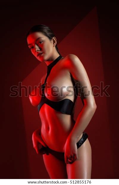 Beautiful Naked Woman Posing Leather Lingerie Stock Photo 512855176 Shutterstock