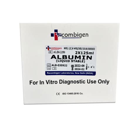 ALBUMIN REAGENT KIT - Recombigen - Laboratory Equipment Manufacturer ...