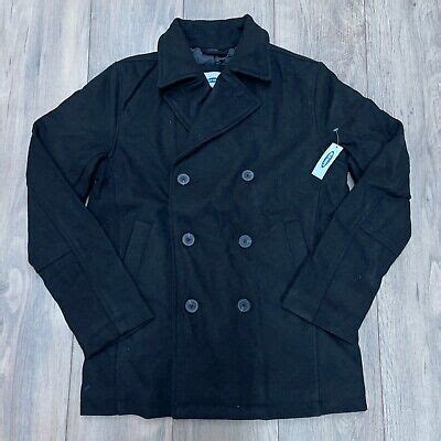 Old Navy Wool Blend Pea Coat Peacoat Double Breasted Black Men S Size