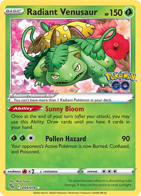 Radiant Venusaur Pok Mon Go Pok Mon Tcg Guru