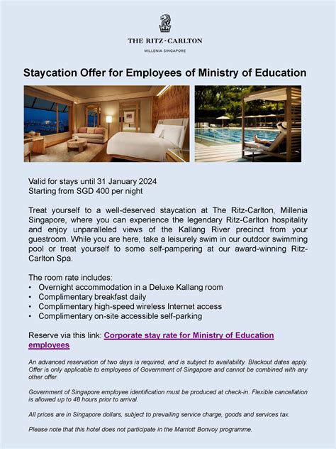 The Ritz-Carlton, Millenia Singapore - Exclusive Staycation Offer ...