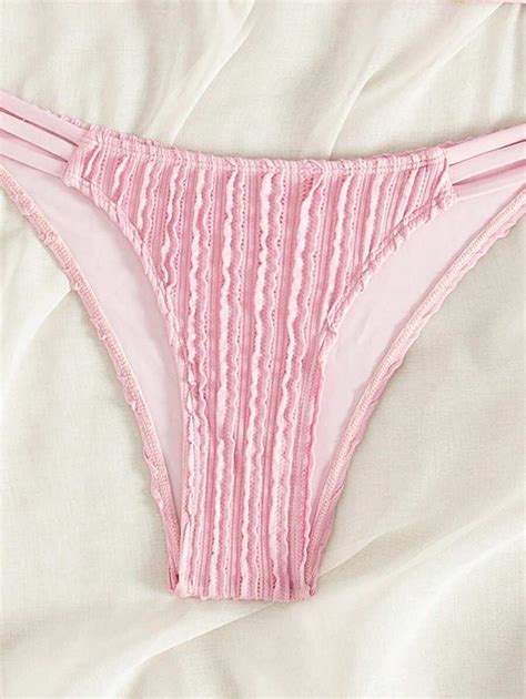 Shein Swim Mod Women S Textured U Clip Bikini Set Bikini Set Outfit Beach Swimwear Bathing Suit