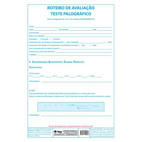 Teste Palográfico Pdf Para Imprimir
