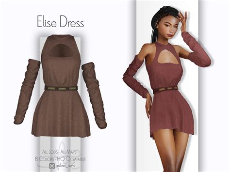 The Sims Resource Elise Dress Acn