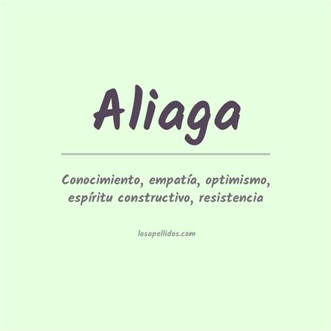 Significado Del Apellido Aliaga