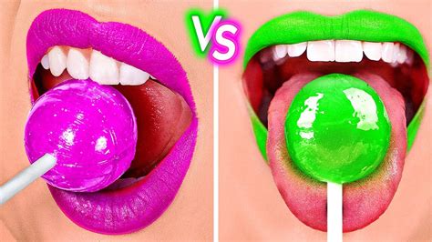 Eating Only One Color Food For Hours Last To Stop Pink Vs Green