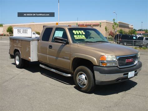 2001 Gmc Sierra 3500hd Dually 4x4 Extended Cab Utility Truck