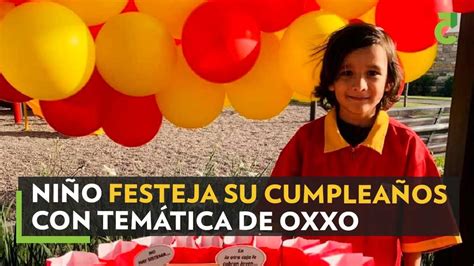 Niño festeja su cumpleaños con temática del Oxxo