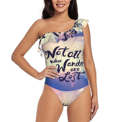 Bingfone Not All Those Who Wander Are Lost Print Womens One Piece