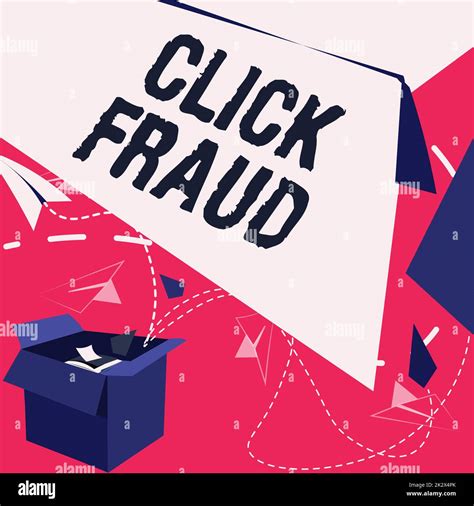 Sign Displaying Click Fraud Word For Practice Of Repeatedly Clicking On Advertisement Hosted