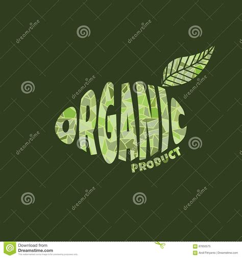 Eco Friendly Natural Label Organic Product Sticker Logo Stock Vector