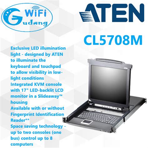 Jual ATEN CL5708M 8-Port 17in. Slideaway™ LCD KVM Switch - Jakarta ...