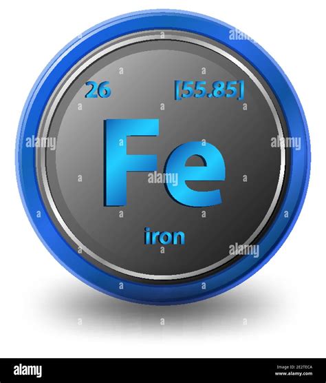 Iron Chemical Element Chemical Symbol With Atomic Number And Atomic