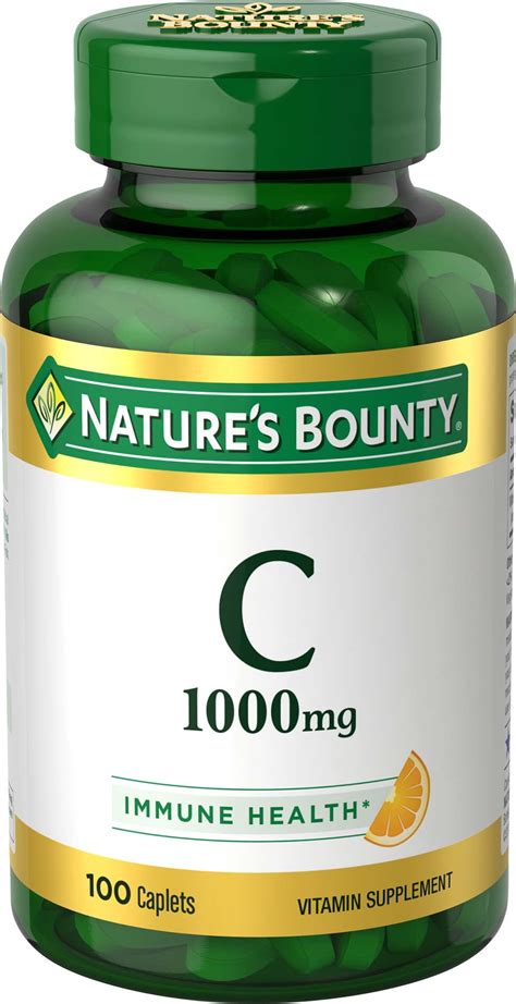 Nature S Bounty Pure Vitamin C 1000 Mg 100 Caplets Walmart