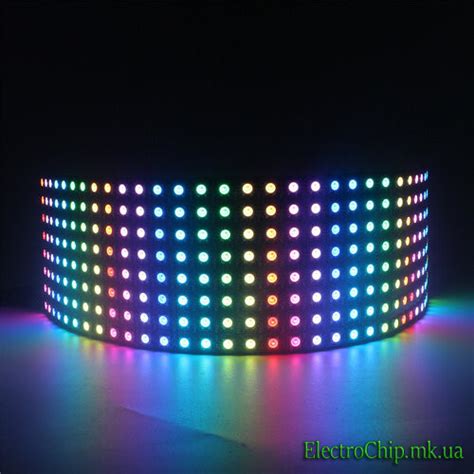 Светодиодная матрица адресная 8x32 RGB WS2812B 256 шт гибкая ...