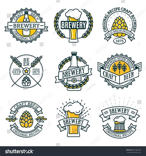 Vintage Craft Beer Retro Design Elements Stock Vector 387080458